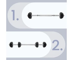 Songmics Hanteliai, 2 x 15 kg ketaus hantelių rinkinys, reguliuojamas