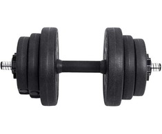 Songmics 20 kg juodos spalvos hantelių rinkinys