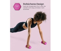 Hantelių rinkinys iš 2 rožinės spalvos
