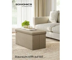 Sulankstomas suolas 38 x 38 x 40 cm su laikymo vieta juoda
