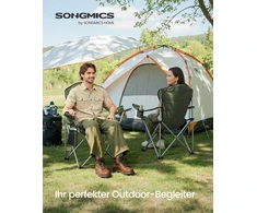 Songmics Kempingo kėdė žalia-pilka