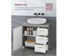 Vasagle Waschbeckenunterschrank 2 Fächer hinter der Tür