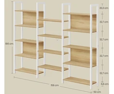 Songmics Knygų lentyna 24 × 128 × 166 cm