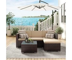Lauko baldų komplektas Sodo sofa su stalu
