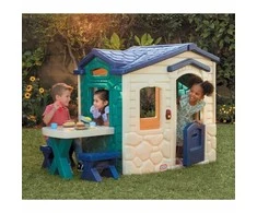 Little Tikes sodo namelis su PATIO ir stebuklingu varpeliu Tamsiai mėlyna ir žalia