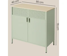 Songmics Metalinė spintelė 80 x 40 x 76 cm