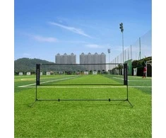 Songmics Juodos spalvos nešiojamasis badmintono tinklas