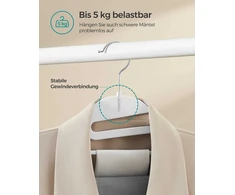 Plastikinė drabužių kabykla, neslidi, taupanti vietą, balta