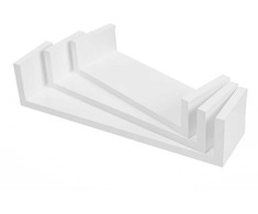 Plaukiojančių lentynų rinkinys iš 3 baltos spalvos