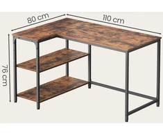 Songmics Kampinis Kompiuterio stalas rudas 110x80x76cm