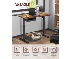 Reguliuojamo aukščio rašomasis stalas 60 x 120 cm vintažinės rudos-juodos spalvos
