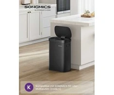 Songmics Automatinė šiukšliadėžė su sensoriumi ir soft-close dangčiu, 50 L