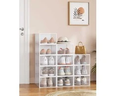 Songmics Batų dėžės 12 vnt. rinkinys su durelėmis 33,2 x 23 x 14,5 cm