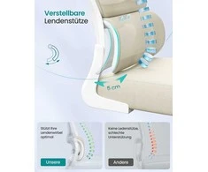Songmics Ergonomiška biuro kėdė su tinkliniu audiniu ir sulankstomais porankiais