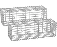 SONGMICS gabionų krepšiai su 5 x 10 cm akių dydžiu akmenims, 2 vnt. rinkinys