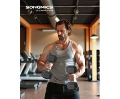 SONGMICS hanteliai, 2 vnt. rinkinys, iš viso 20 kg, juodas kaip rašalas