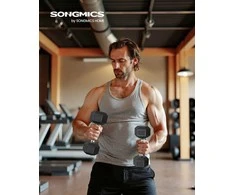 SONGMICS hanteliai, 2 vnt. rinkinys, iš viso 10 kg, tamsiai juodos spalvos