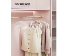 Songmics Kelnių pakabos 30 vnt 40,6 x 22,5 cm su besisukančiais kabliukais skaidrios