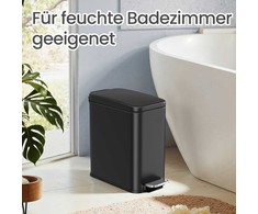 Songmics Kosmetinė šiukšliadėžė su dangčiu, 10 l, juoda