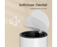 SONGMICS kosmetikos šiukšliadėžė 3 litrai, maža šiukšliadėžė su dangčiu, Softclose
