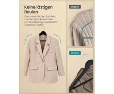 SONGMICS medinių pakabų rinkinys, 30 vnt., su 360° pasukamais kabliais, tamsiai juodos spalvos