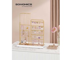 SONGMICS metalinis papuošalų stovas su aksomo dėklu