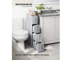 SONGMICS nišos lentynos su ratukais ir 4 stalčiais