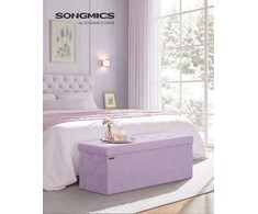 SONGMICS Sėdimoji dėžė su saugojimo vieta iš aksomo 38 x 110 x 38 cm