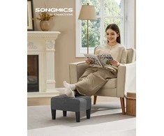 Songmics Pufas daiktadėžė iš lino imitacijos 40x32x26 cm