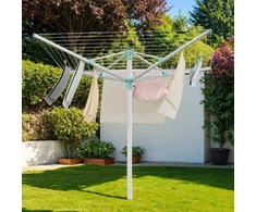Songmics Skalbinių džiovyklė su reguliuojamu aukščiu 170x170x(121-183) cm juoda