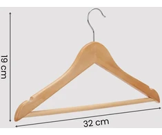 SONGMICS Songmics vaikų pakabos, 20 vnt., medinės, natūralios, 35 cm