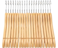SONGMICS Songmics vaikų pakabos, 20 vnt., medinės, natūralios, 35 cm