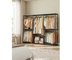 SONGMICS spinta su 5 pakabinamais skyrius 205 x 43 x 166 cm juoda
