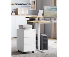 Songmics Stalčių komoda su 3 stalčiais 40 x 30 x 54 cm matinė balta