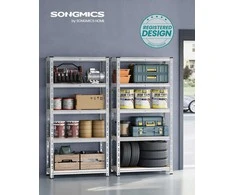 Songmics Plieninė lentyna su reguliuojamomis lentynomis 40x90x180 cm