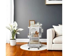 SONGMICS vežimėlis, virtuvės vežimėlis, debesų baltumo spalvos