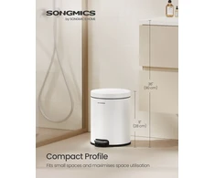 Songmics Šiukšliadėžė 6 l su Softclose dangčiu