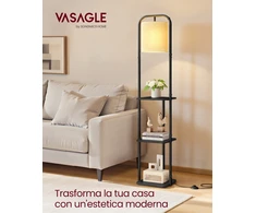 Vasagle Grindų lempa su lentynomis 29,9x31,8x160,5 cm
