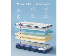 Lova Songmics Čiužinys 200 × 90 × 20 cm