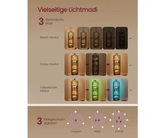 Vasagle Kampinė lentyna su 5 lygiais ir LED apšvietimu juodmedžio juoda