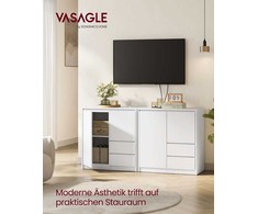 TV staliukas Songmics VASAGLE spinta su durelėmis ir stalčiais