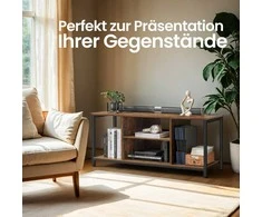 TV staliukas Songmics Vasagle TV spintelė su atvirais skyriais 40 x 120 x 50 cm vintažinė ruda-juoda