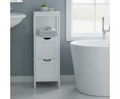 Songmics Vonios spintelė balta MDF 30x89x30 cm