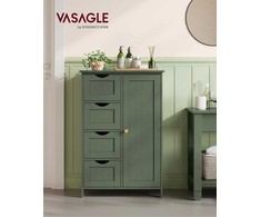 Songmics VASAGLE vonios spintelė su 4 stalčiais 30 x 55 x 82 cm Miško žalia