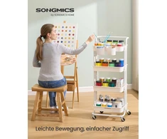 Songmics Keturių lygių baltas vežimėlis