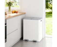 Songmics Šiukšliadėžė 2 x 30 l, 2 skyrių