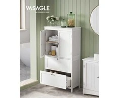 Songmics Vasagle Vonios spintelė 30 x 60 x 110 cm su 2 durelėmis ir 2 stalčiais