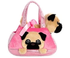 AURORA FANCY PALS Pliušinis mopsas rankinėje, 20 cm