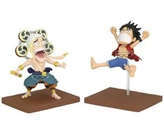Banpresto One Piece Monkey D Luffy &amp; Enel World Collectable figure 7cm