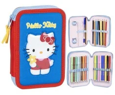 Hello Kitty Mėlynos spalvos pieštukinė su 2 skyriais